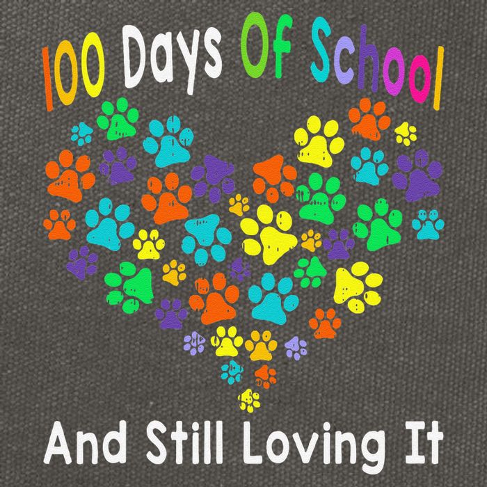 100 Days Of School And Still Loving It Dog Cat 100th Day Cotton Canvas Backpack