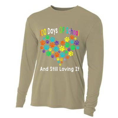 100 Days Of School And Still Loving It Dog Cat 100th Day Cooling Performance Long Sleeve Crew