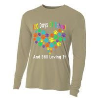 100 Days Of School And Still Loving It Dog Cat 100th Day Cooling Performance Long Sleeve Crew