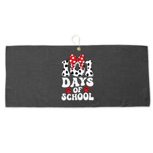 100 Days Of School Dalmatian Dog 100 Days Smarter Large Microfiber Waffle Golf Towel