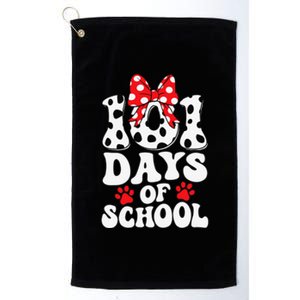 100 Days Of School Dalmatian Dog 100 Days Smarter Platinum Collection Golf Towel