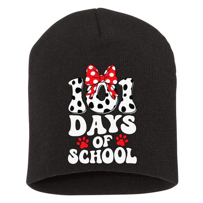 100 Days Of School Dalmatian Dog 100 Days Smarter Short Acrylic Beanie