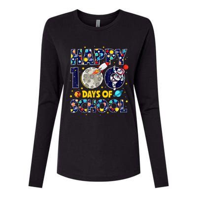 100 Day Of School Outer Space For Student Teacher Womens Cotton Relaxed Long Sleeve T-Shirt