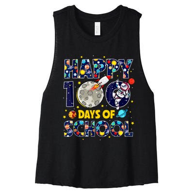 100 Day Of School Outer Space For Student Teacher Women's Racerback Cropped Tank