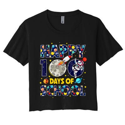 100 Day Of School Outer Space For Student Teacher Women's Crop Top Tee