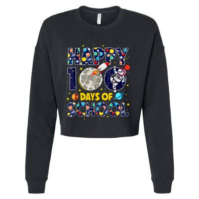 100 Day Of School Outer Space For Student Teacher Cropped Pullover Crew