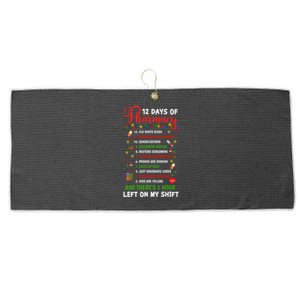 12 Days Of Pharmacy Funny Christmas Pharmacist Tech Xmas Gift Large Microfiber Waffle Golf Towel