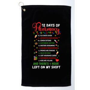 12 Days Of Pharmacy Funny Christmas Pharmacist Tech Xmas Gift Platinum Collection Golf Towel