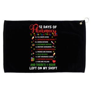 12 Days Of Pharmacy Funny Christmas Pharmacist Tech Xmas Gift Grommeted Golf Towel