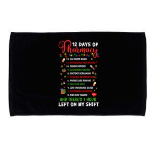 12 Days Of Pharmacy Funny Christmas Pharmacist Tech Xmas Gift Microfiber Hand Towel