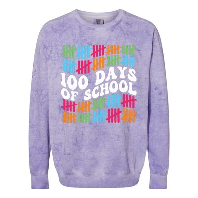 100 Days Of School Colorblast Crewneck Sweatshirt