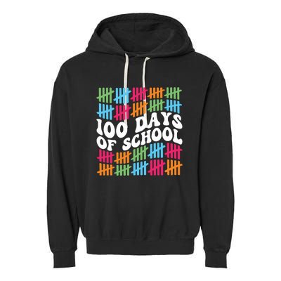 100 Days Of School Garment-Dyed Fleece Hoodie