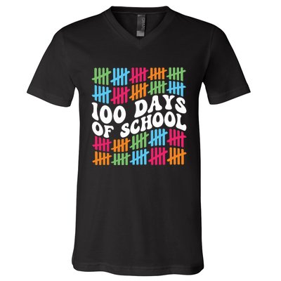 100 Days Of School V-Neck T-Shirt