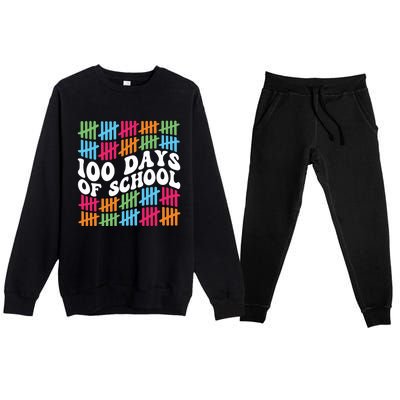 100 Days Of School Premium Crewneck Sweatsuit Set