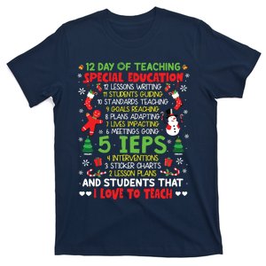 12 Days Of Teaching Special Education Ieps Sped Teacher Xmas T-Shirt