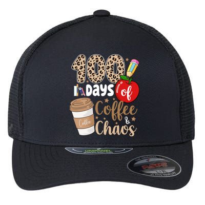 100 Days Of Coffee And Chaos Teacher Flexfit Unipanel Trucker Cap