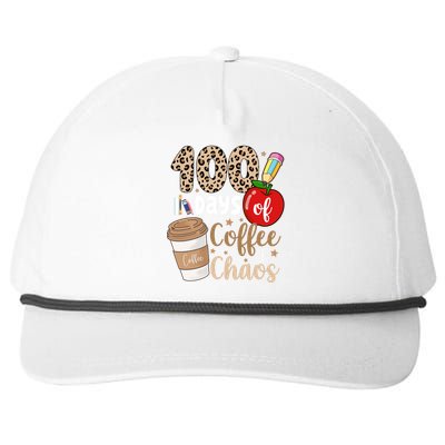 100 Days Of Coffee And Chaos Teacher Snapback Five-Panel Rope Hat