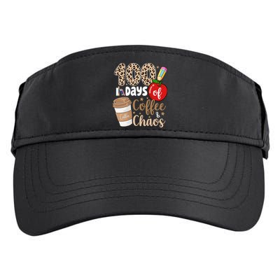 100 Days Of Coffee And Chaos Teacher Adult Drive Performance Visor