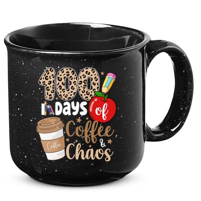 100 Days Of Coffee And Chaos Teacher 15oz Campfire Ceramic Mug