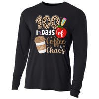 100 Days Of Coffee And Chaos Teacher Cooling Performance Long Sleeve Crew