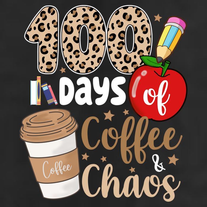 100 Days Of Coffee And Chaos Teacher 25L Jumbo Tote