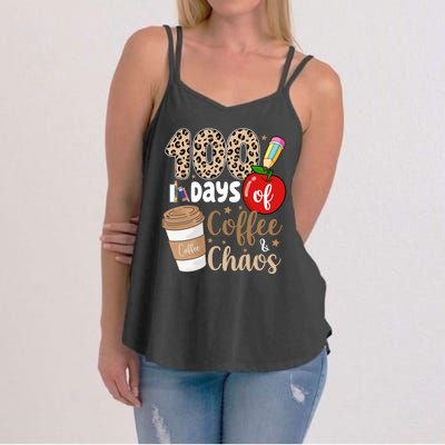 100 Days Of Coffee And Chaos Teacher Women's Strappy Tank