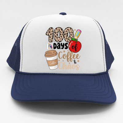 100 Days Of Coffee And Chaos Teacher Trucker Hat