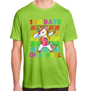 100 Days Of School Unicorn 100 Days Smarter 100th Day Adult ChromaSoft Performance T-Shirt