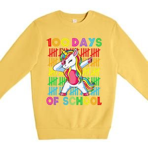 100 Days Of School Unicorn 100 Days Smarter 100th Day Premium Crewneck Sweatshirt