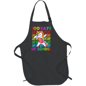 100 Days Of School Unicorn 100 Days Smarter 100th Day Full-Length Apron With Pockets