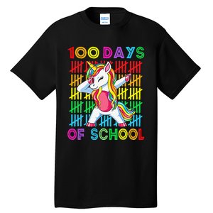 100 Days Of School Unicorn 100 Days Smarter 100th Day Tall T-Shirt