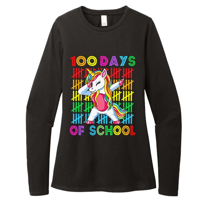 100 Days Of School Unicorn 100 Days Smarter 100th Day Womens CVC Long Sleeve Shirt