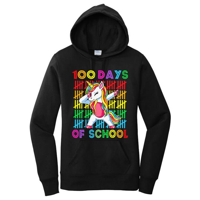 100 Days Of School Unicorn 100 Days Smarter 100th Day Women's Pullover Hoodie