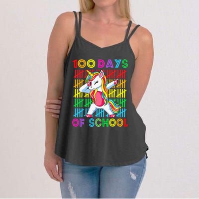 100 Days Of School Unicorn 100 Days Smarter 100th Day Women's Strappy Tank