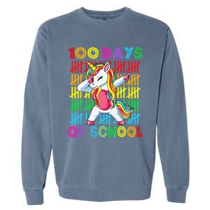 100 Days Of School Unicorn 100 Days Smarter 100th Day Garment-Dyed Sweatshirt