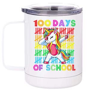 100 Days Of School Unicorn 100 Days Smarter 100th Day 12 oz Stainless Steel Tumbler Cup