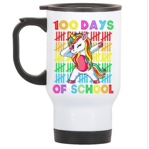 100 Days Of School Unicorn 100 Days Smarter 100th Day Stainless Steel Travel Mug