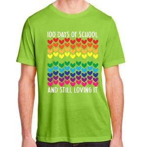 100 Days Of School And Still Loving It Heart Happy 100th Day Gift Adult ChromaSoft Performance T-Shirt