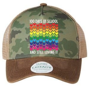 100 Days Of School And Still Loving It Heart Happy 100th Day Gift Legacy Tie Dye Trucker Hat