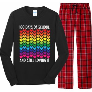 100 Days Of School And Still Loving It Heart Happy 100th Day Gift Long Sleeve Pajama Set