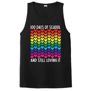 100 Days Of School And Still Loving It Heart Happy 100th Day Gift PosiCharge Competitor Tank