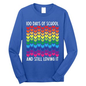 100 Days Of School And Still Loving It Heart Happy 100th Day Gift Long Sleeve Shirt