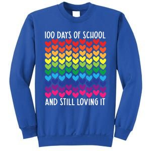 100 Days Of School And Still Loving It Heart Happy 100th Day Gift Sweatshirt