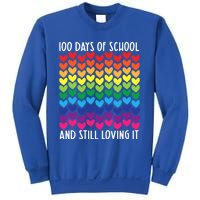 100 Days Of School And Still Loving It Heart Happy 100th Day Gift Sweatshirt