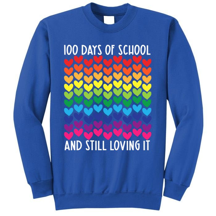 100 Days Of School And Still Loving It Heart Happy 100th Day Gift Sweatshirt