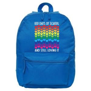 100 Days Of School And Still Loving It Heart Happy 100th Day Gift 16 in Basic Backpack