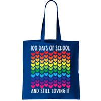 100 Days Of School And Still Loving It Heart Happy 100th Day Gift Tote Bag