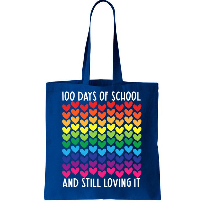 100 Days Of School And Still Loving It Heart Happy 100th Day Gift Tote Bag