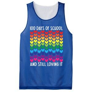 100 Days Of School And Still Loving It Heart Happy 100th Day Gift Mesh Reversible Basketball Jersey Tank