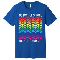 100 Days Of School And Still Loving It Heart Happy 100th Day Gift Premium T-Shirt